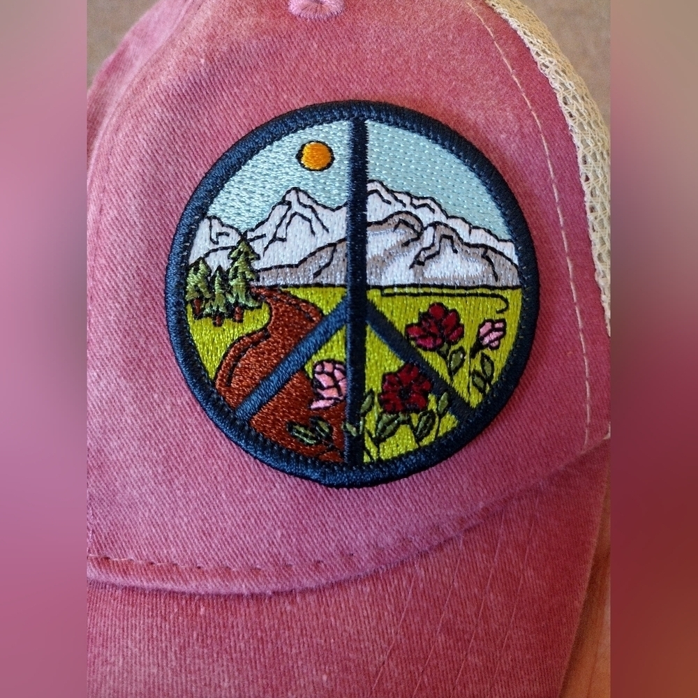 Adams Pink And Beige Mesh Trucker Hat - Picture 3 of 7